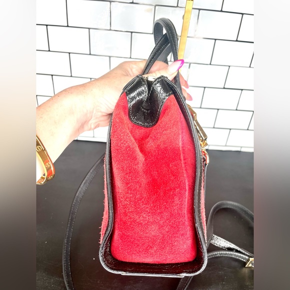 Gucci red suede small Ophidia top handle two way w/ Entrupy COA - Picture 2 of 8